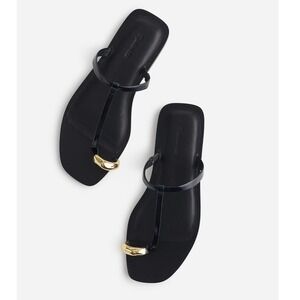 NEW Madewell The Dessa Toe Ring Sandal Black Sz 6.5 Thong Minimalist